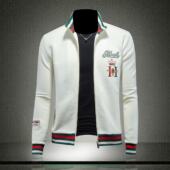 轻奢刺绣印花高端立领夹克衫 修身 上衣潮牌 秋冬新款 欧洲站外套男士