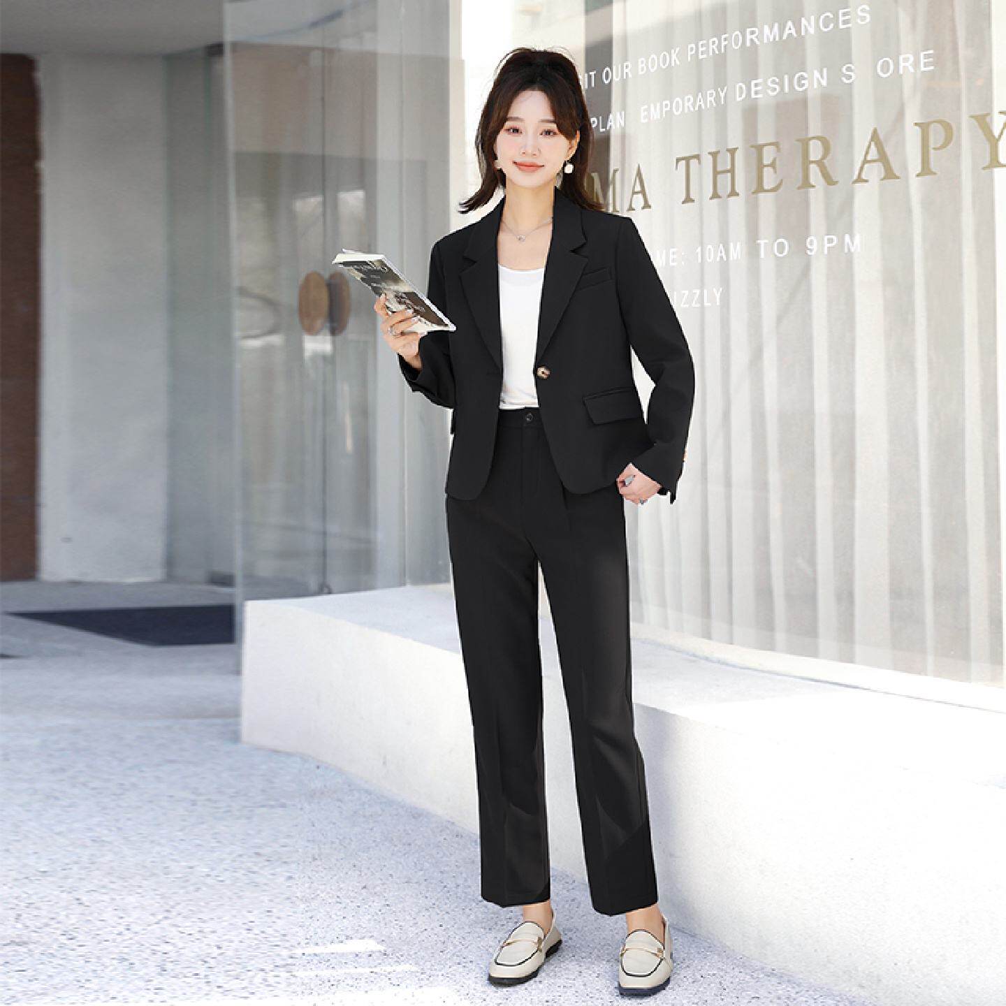 高级感小个子西装套装女九分裤2025新款气质显瘦工作正装职业西服