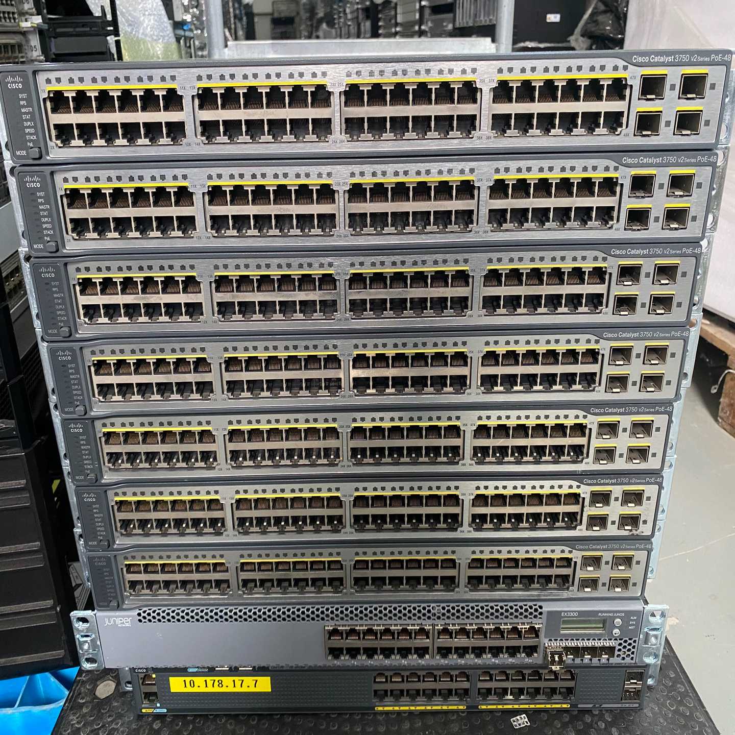 询价思科WS-C3750V2-48PS-S48口POE交换机，