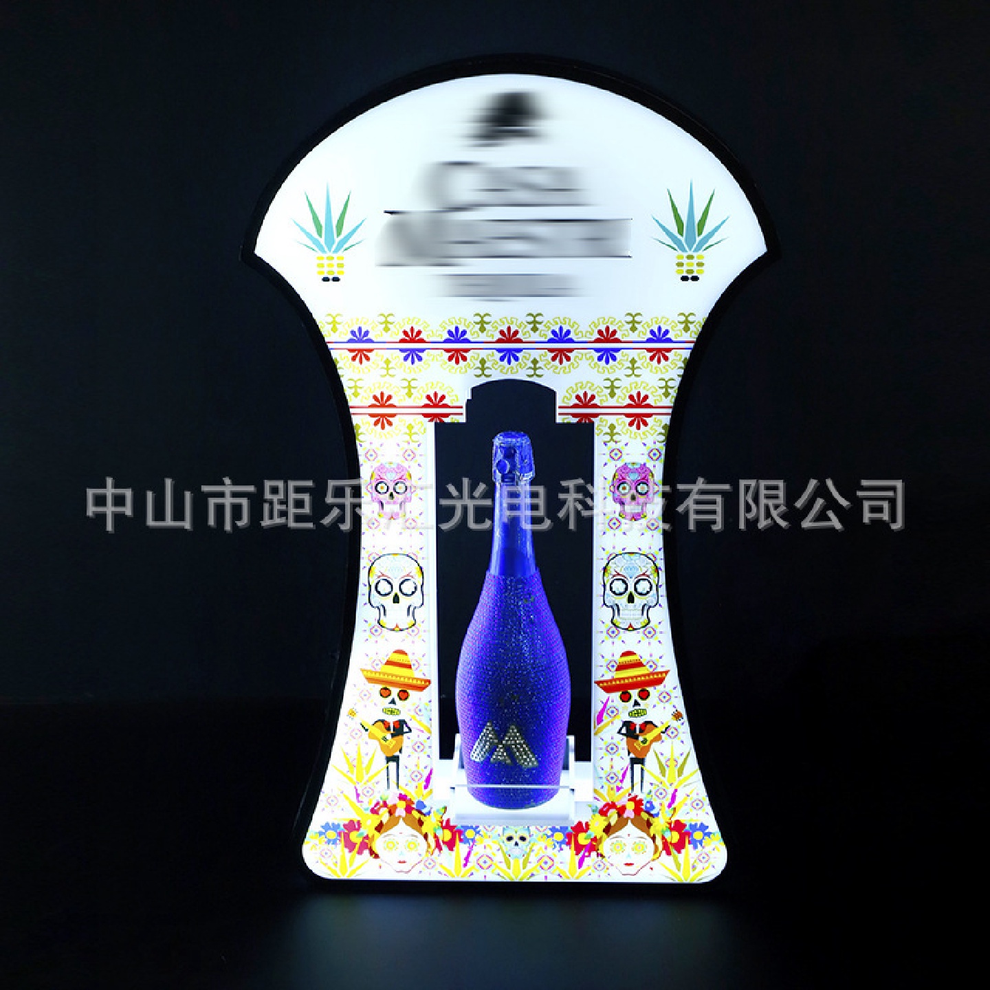 酒吧发光酒座ktv黑桃a香槟王酒座led红酒底托洋酒展示架激光酒座