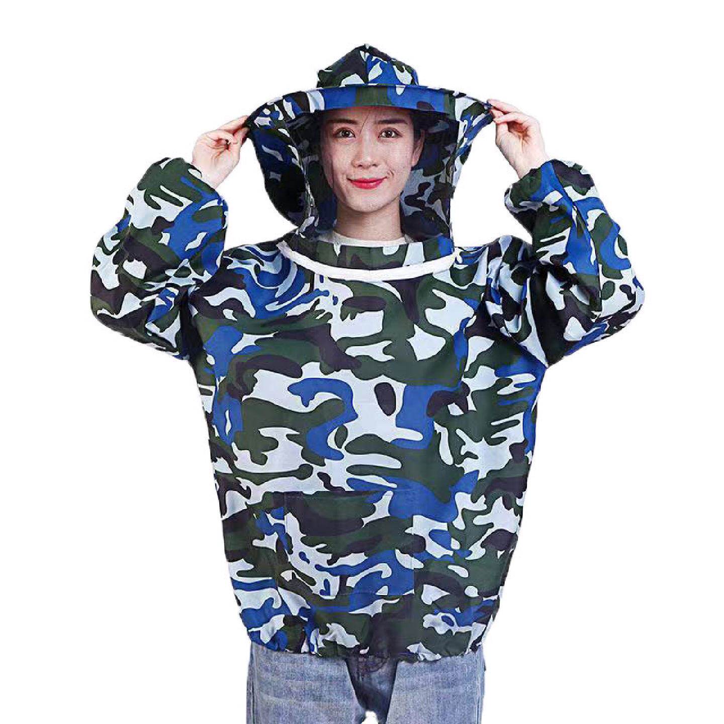 防蜂服全套透气专用半身养蜂服防蜜蜂服迷彩蜂衣蜂帽养蜂工具批发