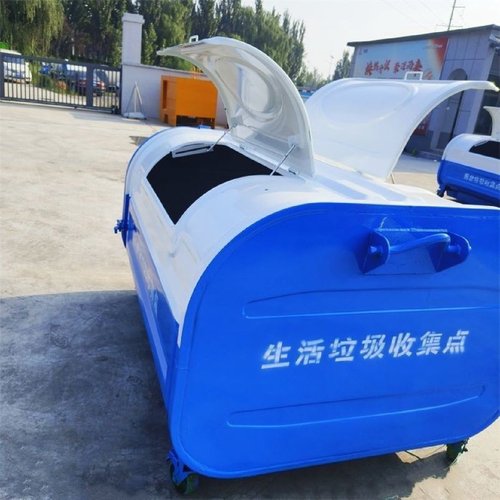 勾臂垃圾箱户外3方铁皮碳钢钩臂式垃圾箱挂车卸式环卫转运箱厂家