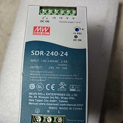 SDR24024台湾明纬导轨电源24V10A
