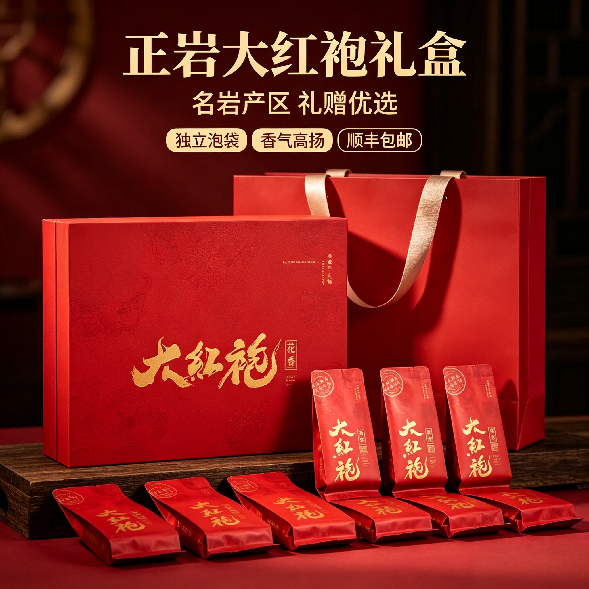 武夷花香大红袍岩茶礼盒送礼