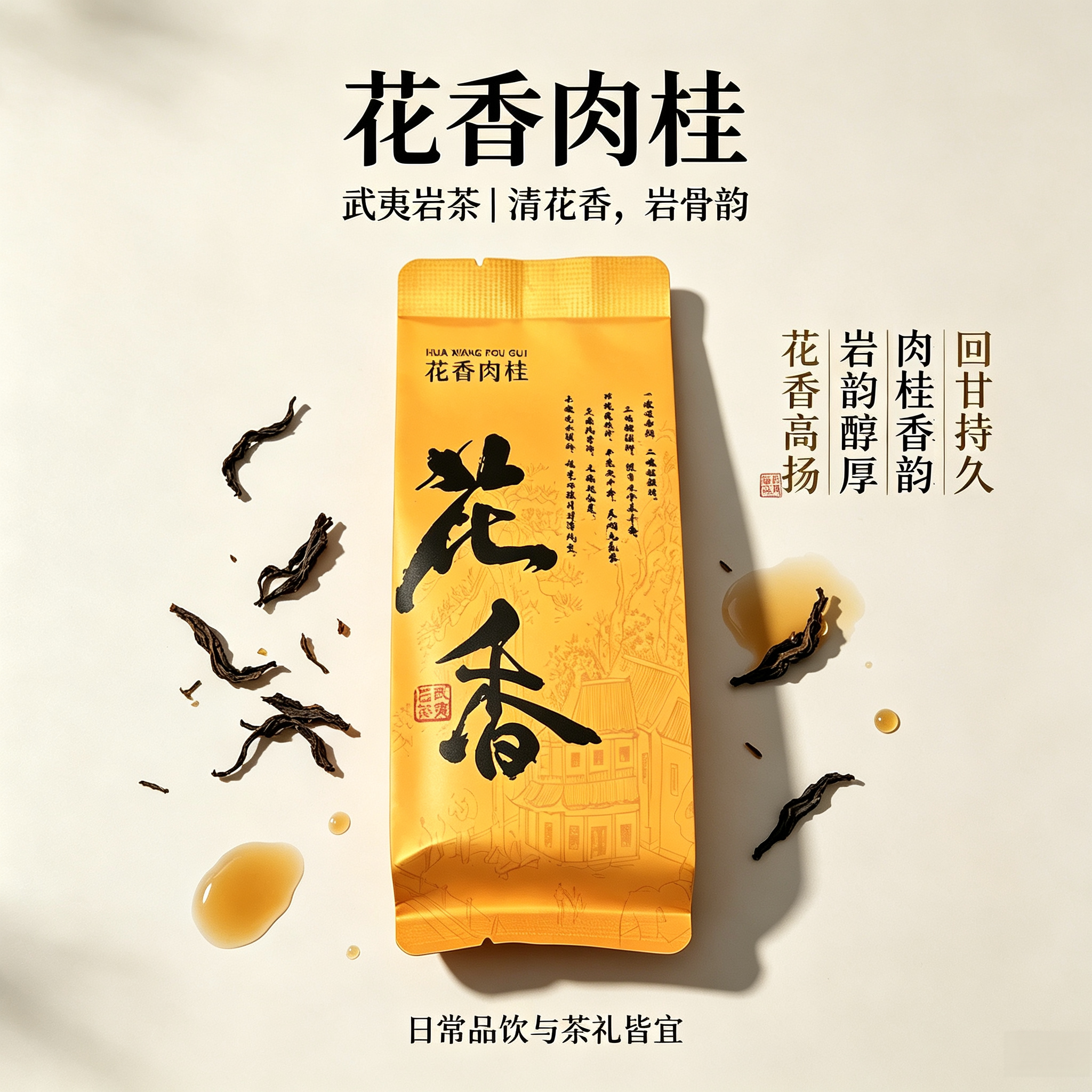 武夷正岩花香肉桂炭焙小泡岩茶