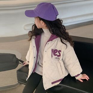 女童外套冬装棉衣2025新款儿童洋气秋冬加绒加厚冬季棉服上衣