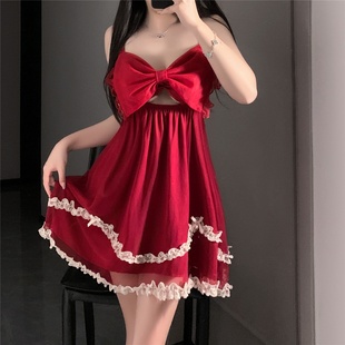 睡衣女款2026新款性感纯欲高级感约会女睡裙趣味套装秋冬大码qqny
