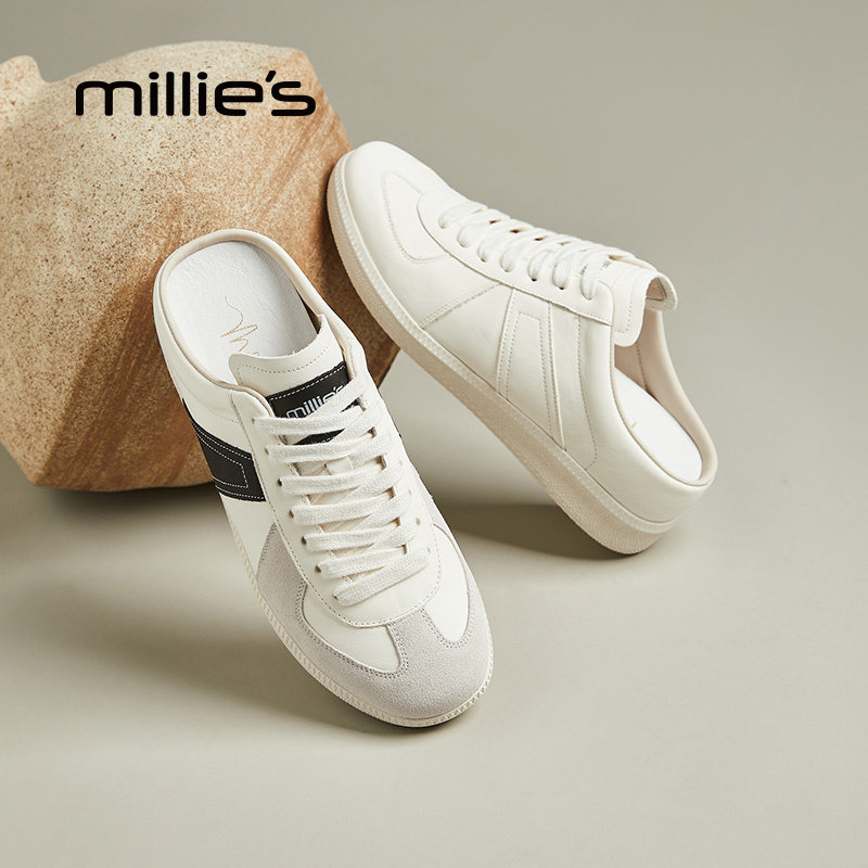 MILLIE'S/妙丽时尚休闲板鞋日常便捷通勤百搭包头拖女鞋春夏新款