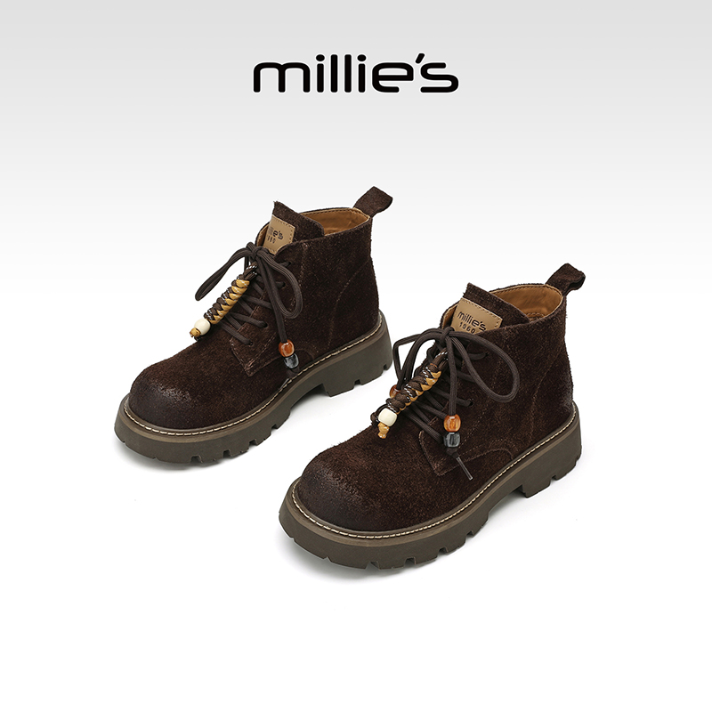 millies妙丽女鞋加绒保暖短靴