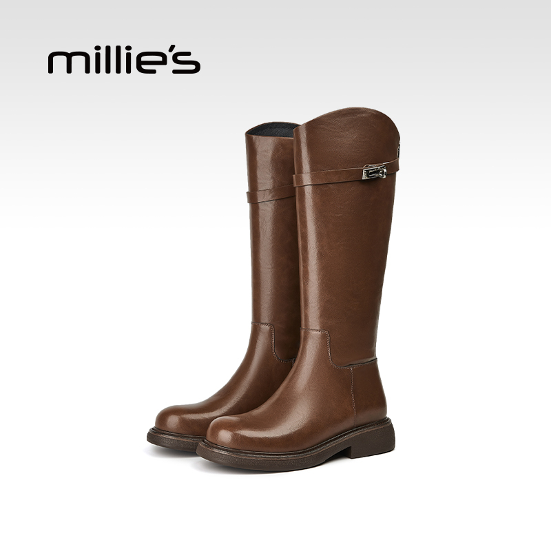 millies妙丽厚底骑士靴女靴子