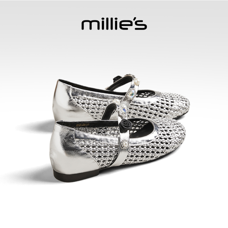 millies妙丽小香风编织镂空单凉