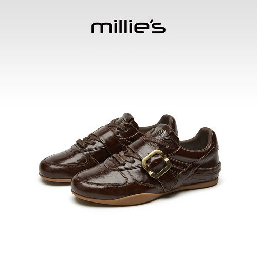 millies妙丽复古小皮鞋德训鞋