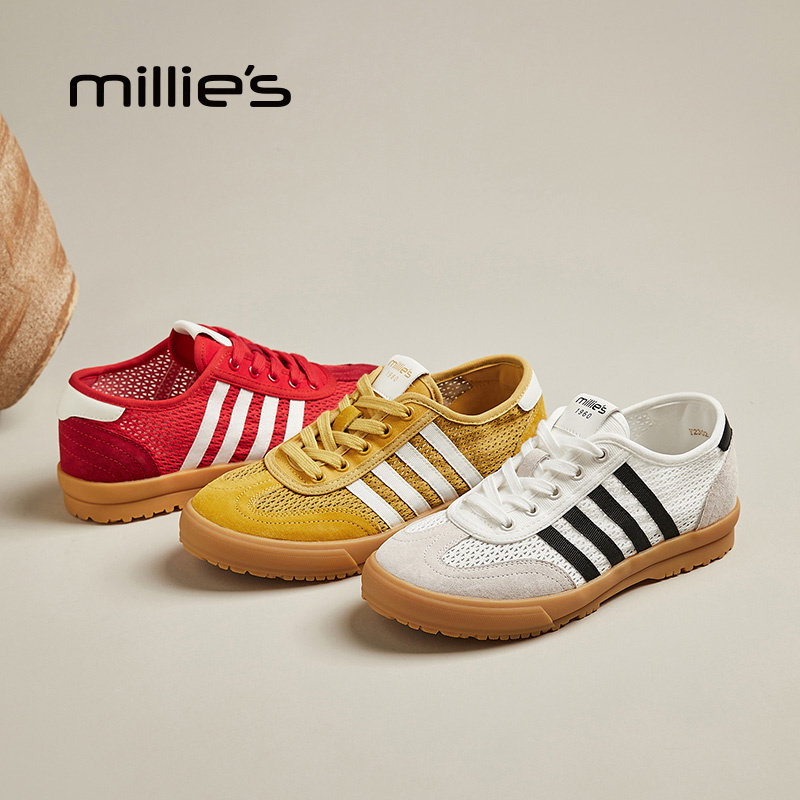 millies妙丽黄色小白鞋透气
