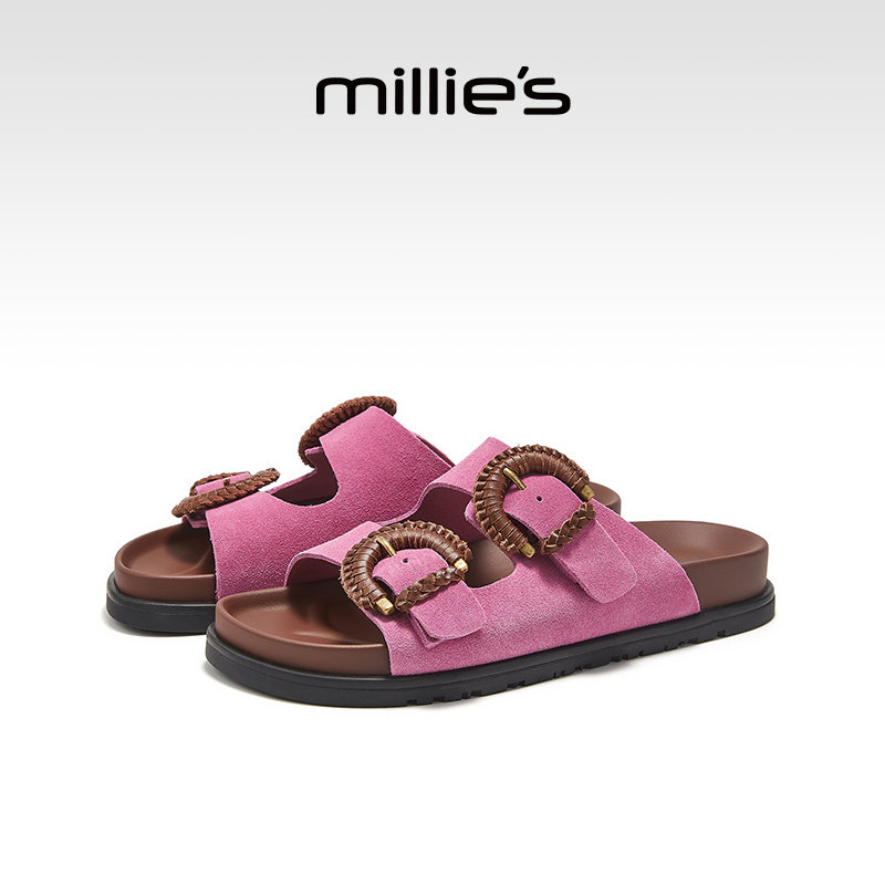 millies妙丽勃肯拖鞋女夏外穿百搭露趾配裙子沙滩软底不累脚真皮