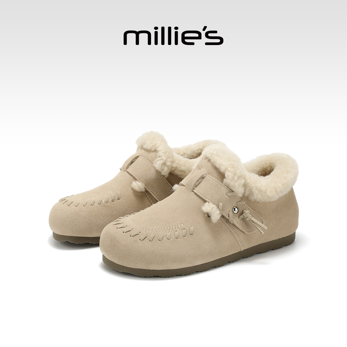 millies妙丽女鞋一脚蹬保暖棉鞋