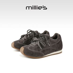 millies妙丽德训鞋女款加棉2025冬季厚底阿甘运动鞋棉鞋增高复古
