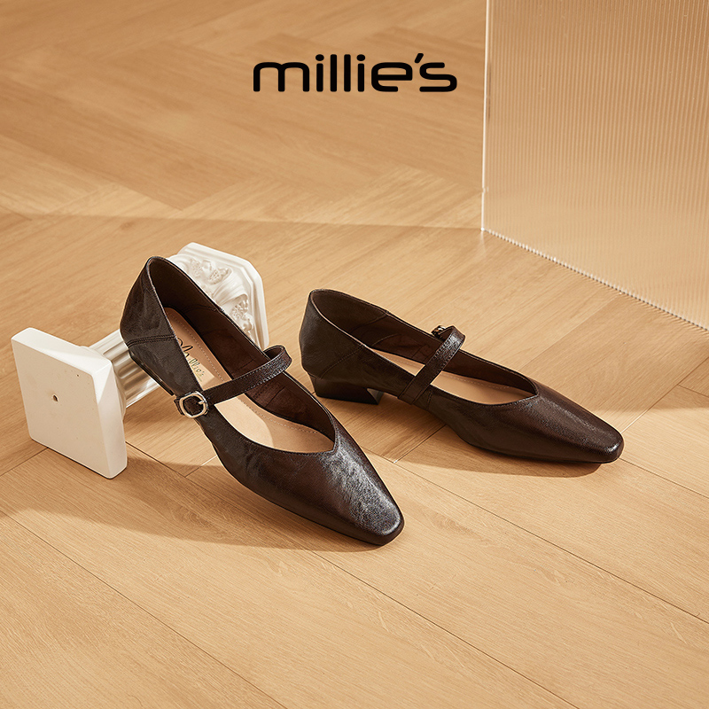 法式复古方头单鞋女2025新款