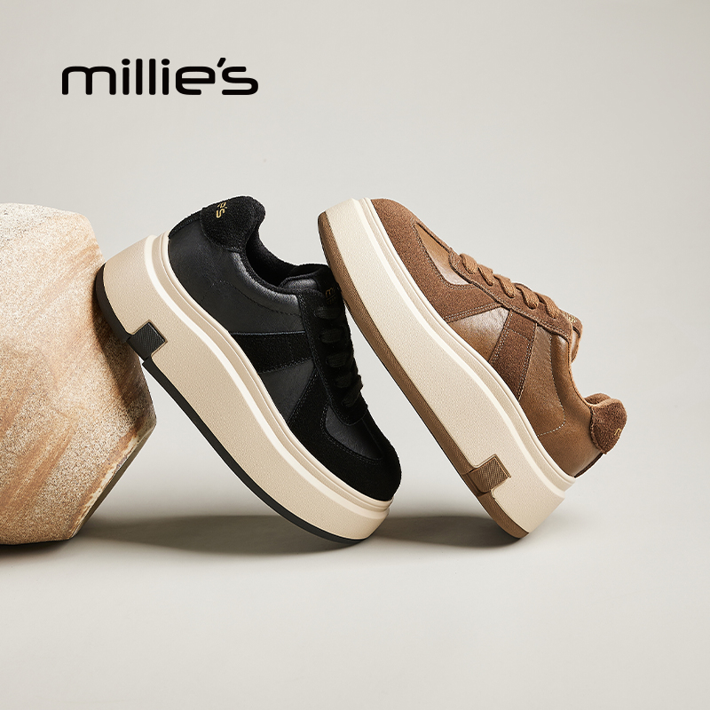 millies妙丽女鞋圆头厚底德训鞋