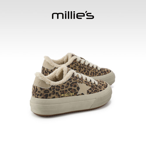 millies妙丽女鞋豹纹星星鞋