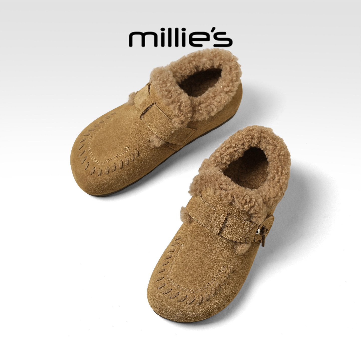 millies妙丽全包勃肯棉鞋女毛毛鞋2025冬季新款全包加绒防滑包跟,女鞋,棉鞋,淘宝优惠券,粉丝福利购,淘宝优惠卷