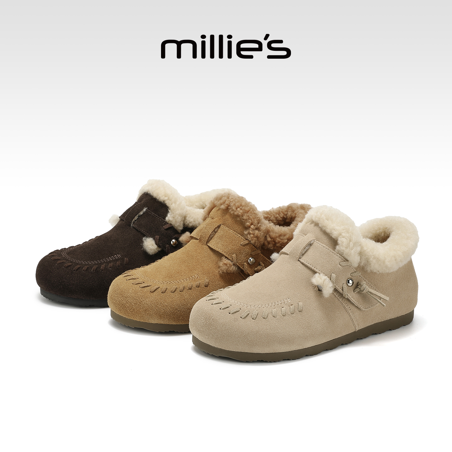 millies妙丽女鞋加绒毛毛鞋