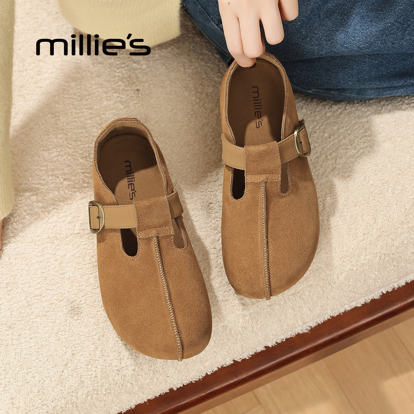 millies妙丽厚底勃肯鞋