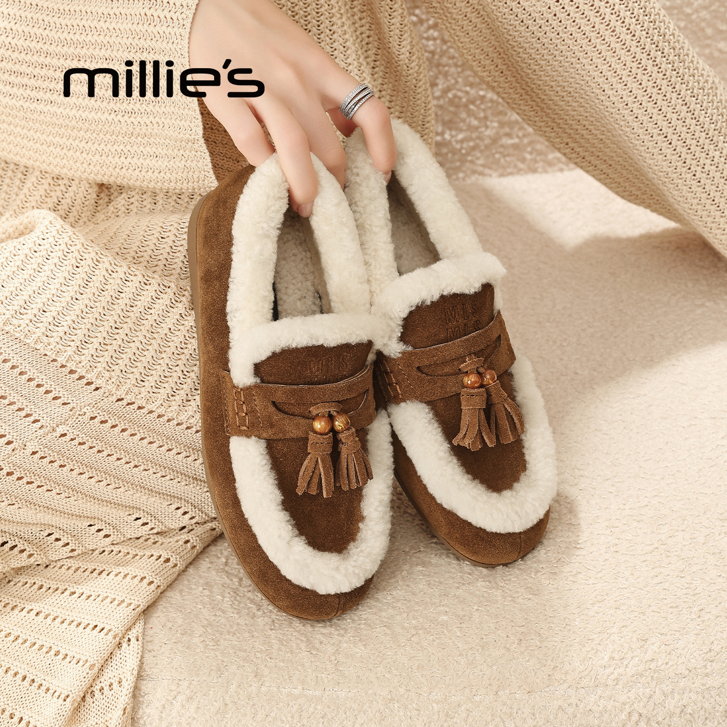 millies妙丽女鞋加绒女棉鞋