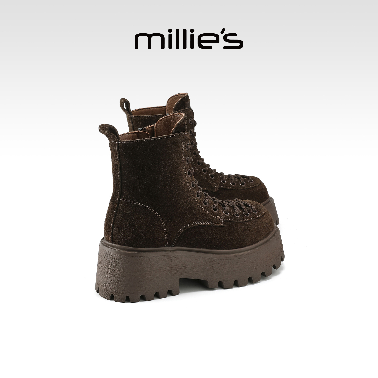 millies妙丽女鞋加绒马丁靴短靴