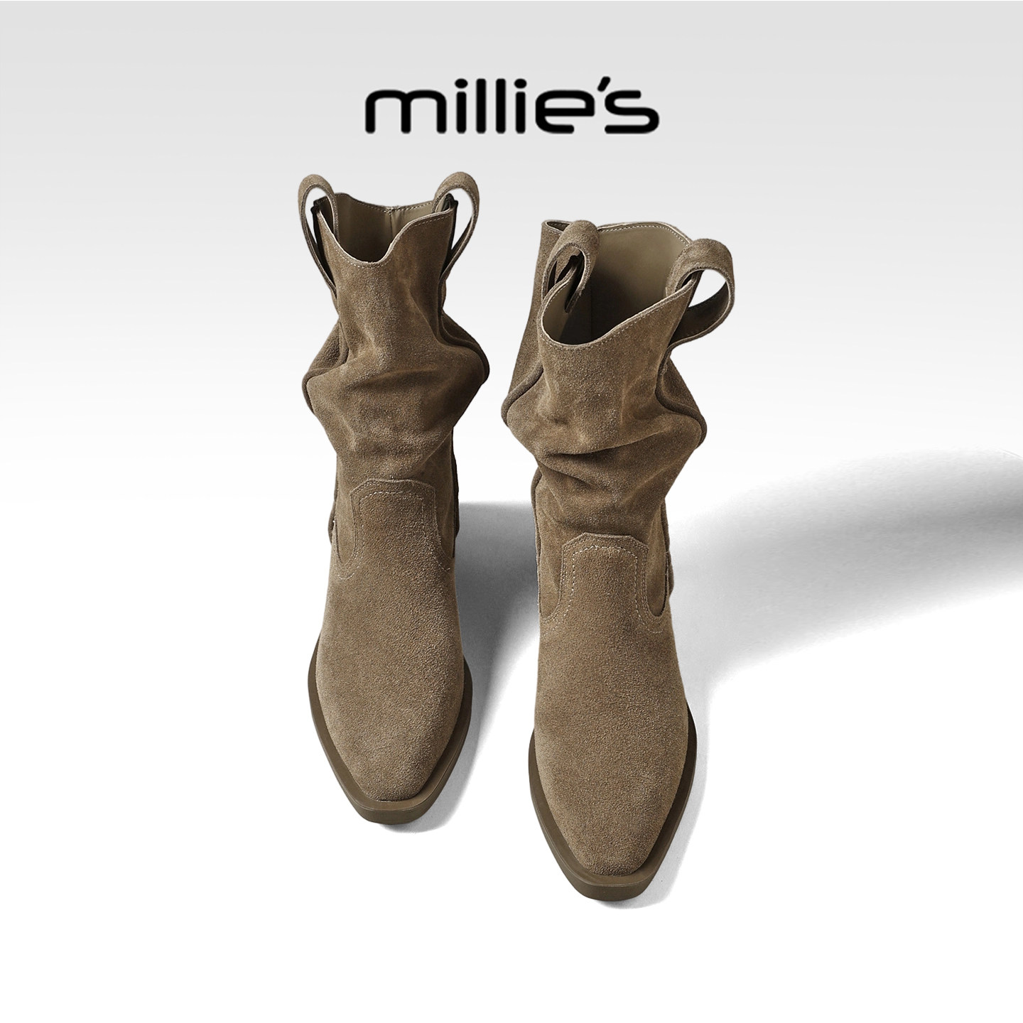 millies妙丽女鞋加绒气质女靴