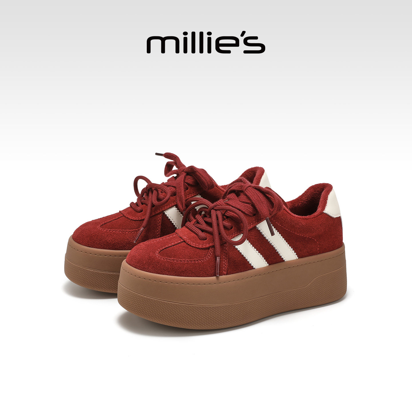 millies妙丽女鞋百搭休闲鞋加绒