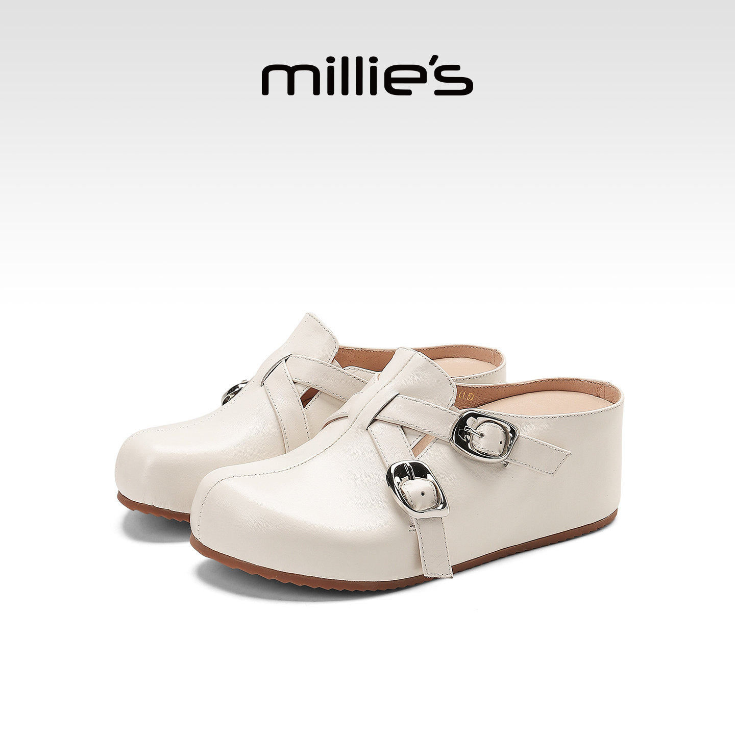MILLIE'S/妙丽复古风包头拖鞋女款一脚蹬百搭勃肯鞋外穿春夏新款
