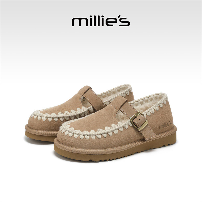 millies妙丽加绒保暖百搭乐福鞋