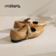 2026春季 妙丽法式 MILLIE 复古玛丽珍鞋 女真皮一字浅口单鞋 新款