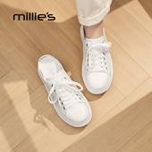妙丽厚底包头拖鞋 女外穿一脚蹬懒人增高小白鞋 MILLIE 春夏新款