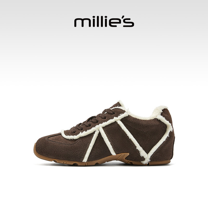 millies妙丽休闲平底百搭女鞋2025年新款加绒加厚保暖内增高单鞋,女鞋,时尚休闲鞋,淘宝优惠券,粉丝福利购,淘宝优惠卷