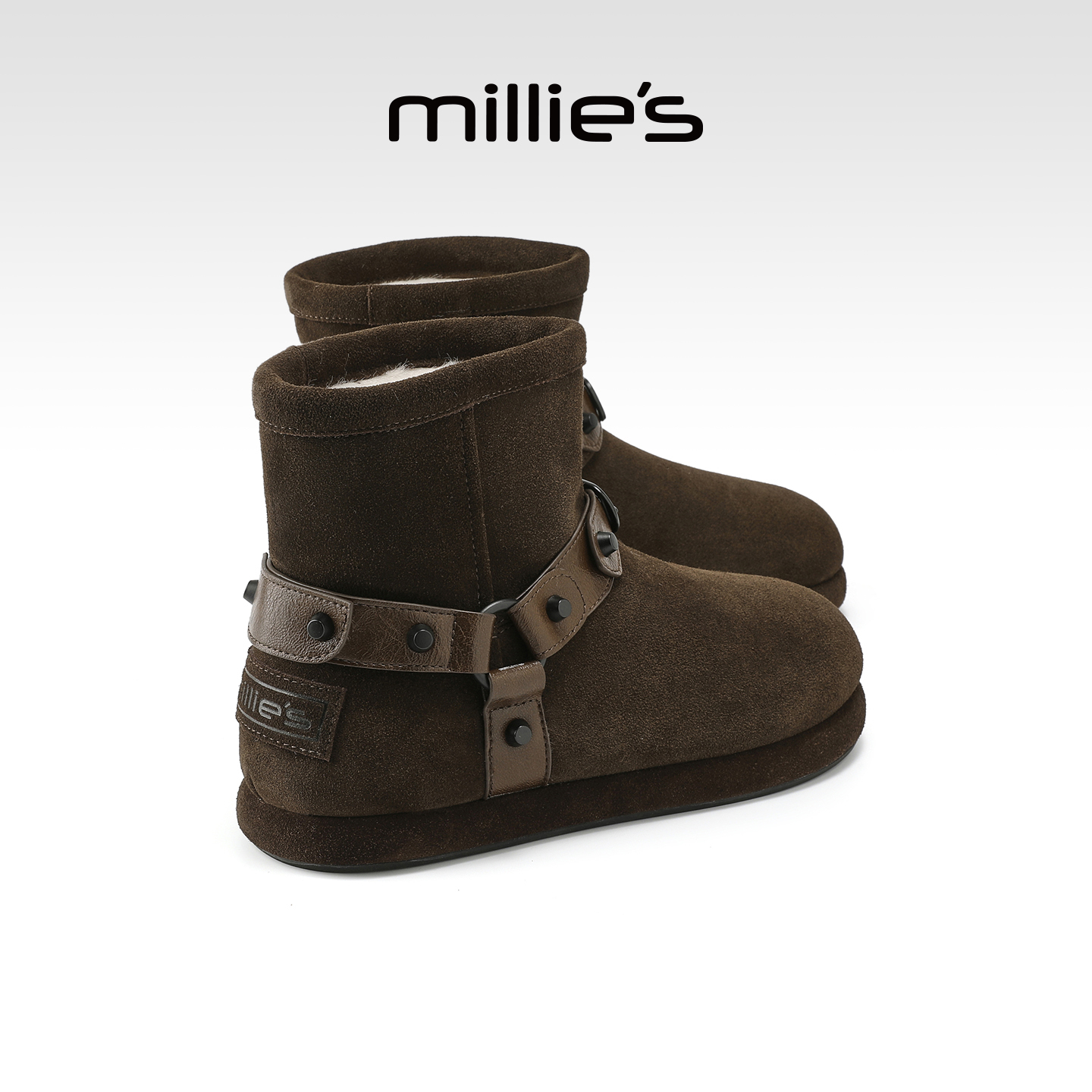 millies妙丽复古短筒女靴