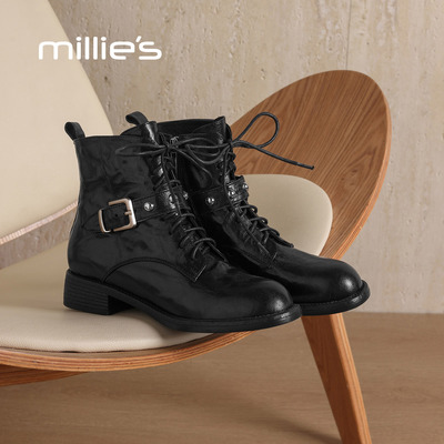 millies妙丽女鞋加绒短靴女