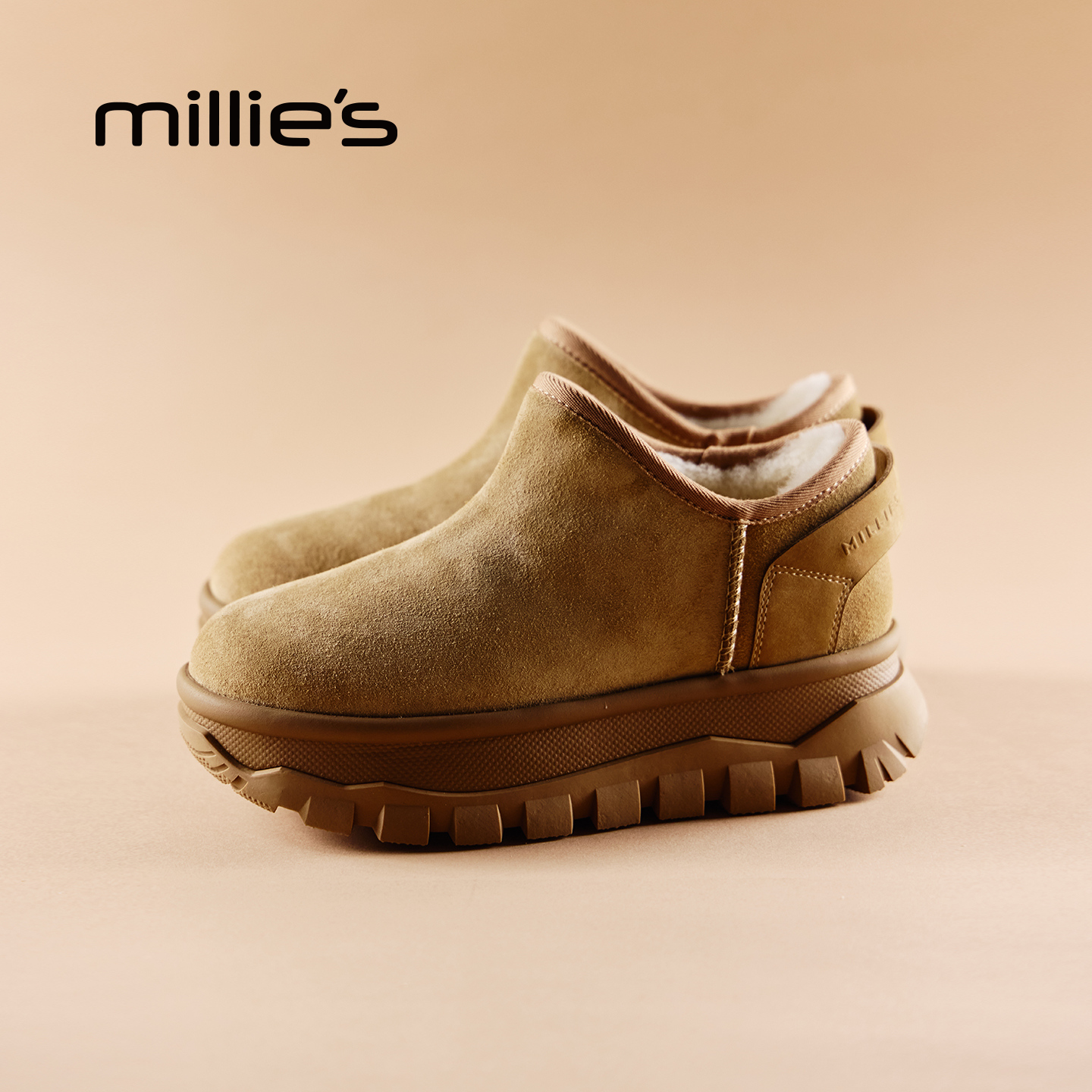 millies妙丽加绒羊毛雪地靴