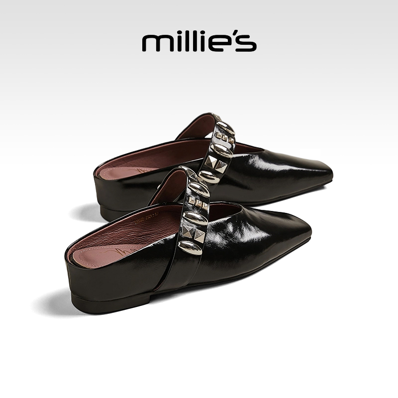 millies妙丽内增高穆勒拖鞋女