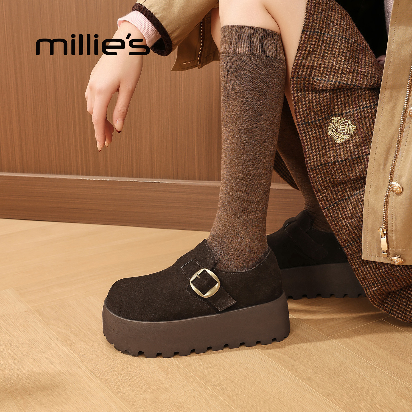 millies妙丽全包休闲鞋加绒女鞋