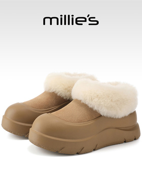 millies妙丽女鞋2025年冬季新款加绒保暖雪地靴厚底增高舒适棉鞋