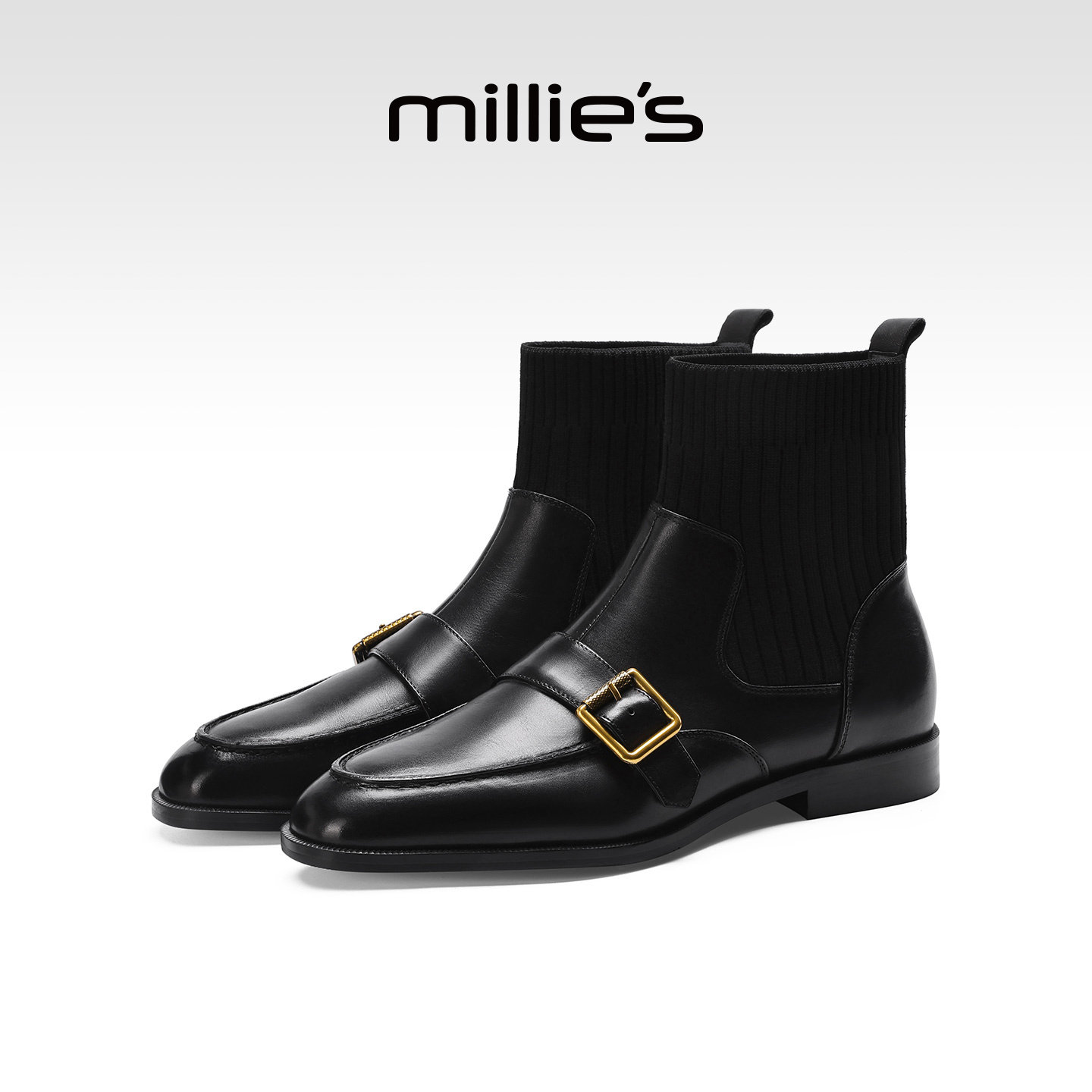 millies妙丽加绒弹力靴女靴