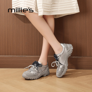 女春季 妙丽德训鞋 新款 复古系带厚底轻便百搭时尚 MILLIE 休闲鞋