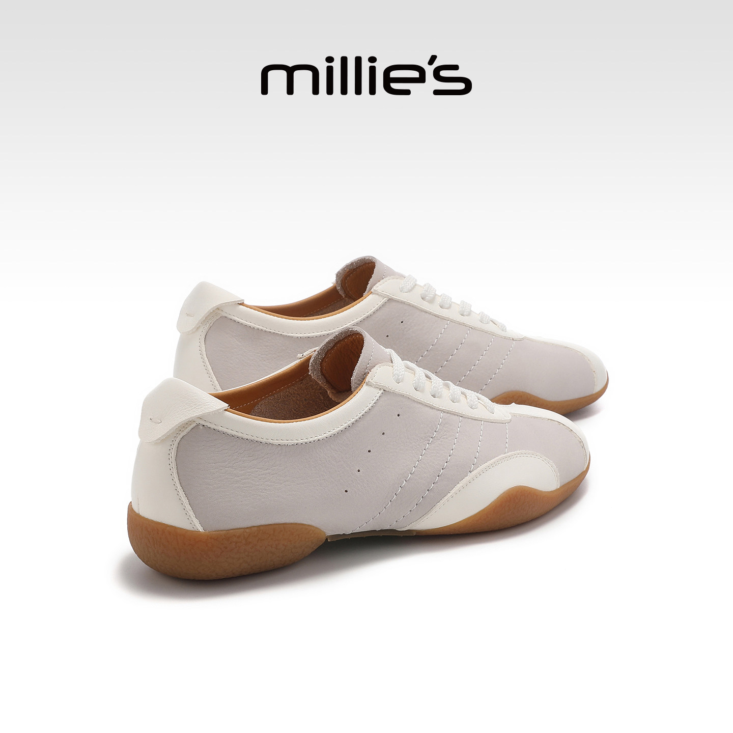 MILLIE'S/妙丽平底鞋真皮牛皮革系带深口单鞋时尚休闲鞋轻便女鞋,女鞋,深口单鞋,淘宝优惠券,粉丝福利购,淘宝优惠卷