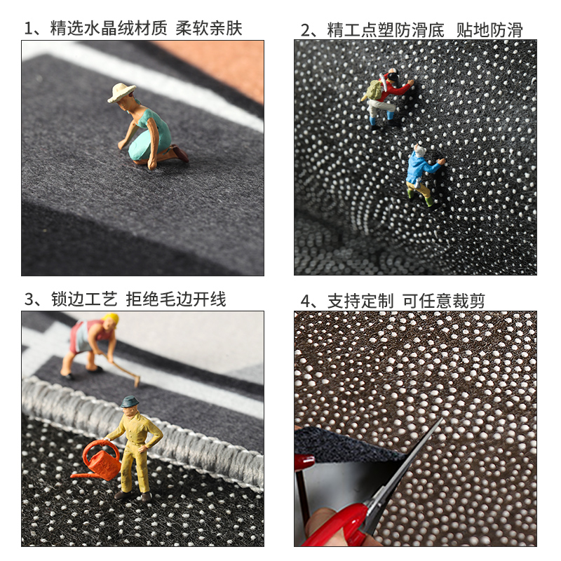 地垫入户门垫浴室防滑垫招财猫脚垫卧室门口卫生间进门家用垫子