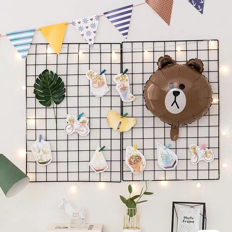 网格网片铁网货超市白色照片墙网架铁丝格子网挂墙置物架幼儿园墙