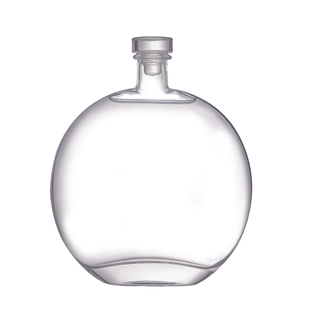 扁酒瓶个性创意扁圆形玻璃酒瓶白酒瓶葡萄酒瓶空瓶密封存酒瓶