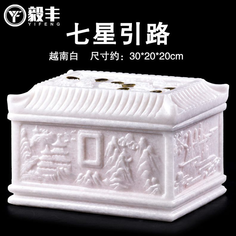 直销天然汉白玉骨灰盒越南白石头厂家加工防潮盒丧葬殡葬用品棺材