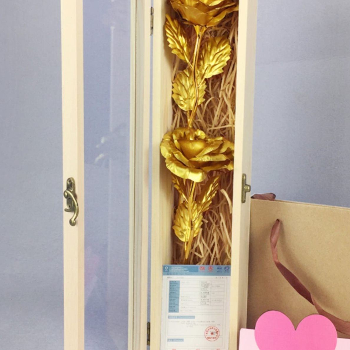 直销创意2金金花玫瑰4k送金箔女友生日玫瑰花女生老婆七夕情人节