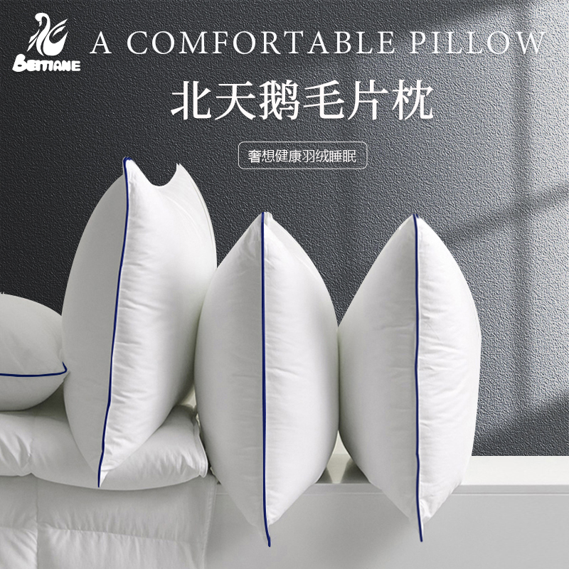 北天鹅beitiane鹅毛枕头护颈椎助睡眠酒店专用慢回弹羽毛片枕芯